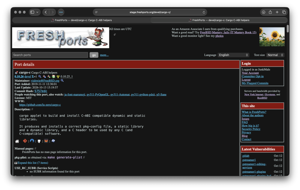 Port page after