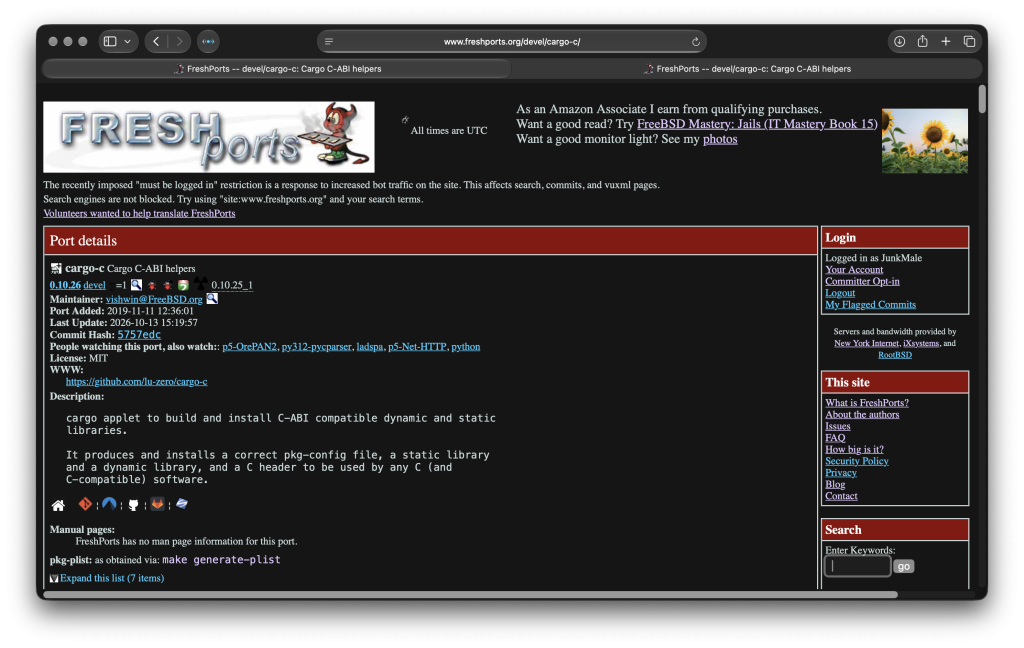 Port page before